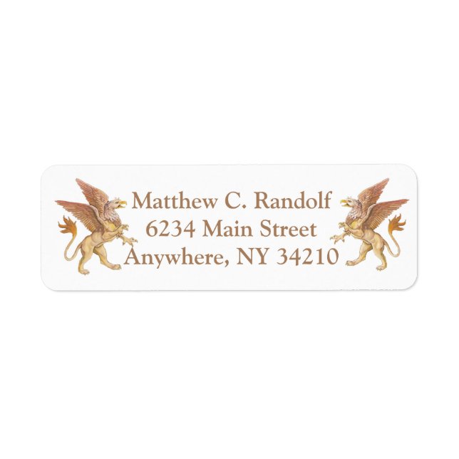 Griffin, monster, return address label (Front)