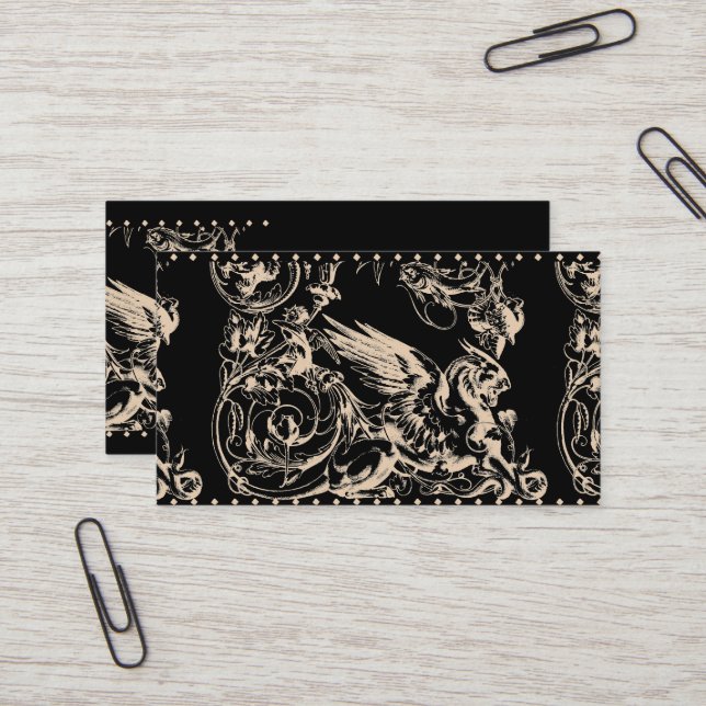 Griffin Or Gryphon Mythological Creature Business Card (Front/Back In Situ)