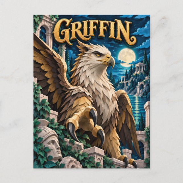 Griffin, Paper Cut Monster Postcard (Front)