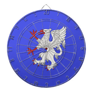 Griffin Rampant Argent Dartboard