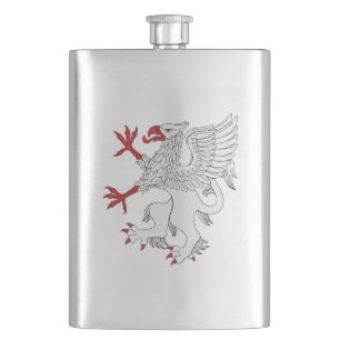 Griffin Rampant Argent Hip Flask