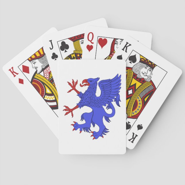 Griffin Rampant Azure Playing Cards (Back)