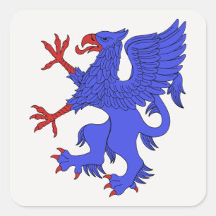 Griffin Rampant Azure Square Sticker