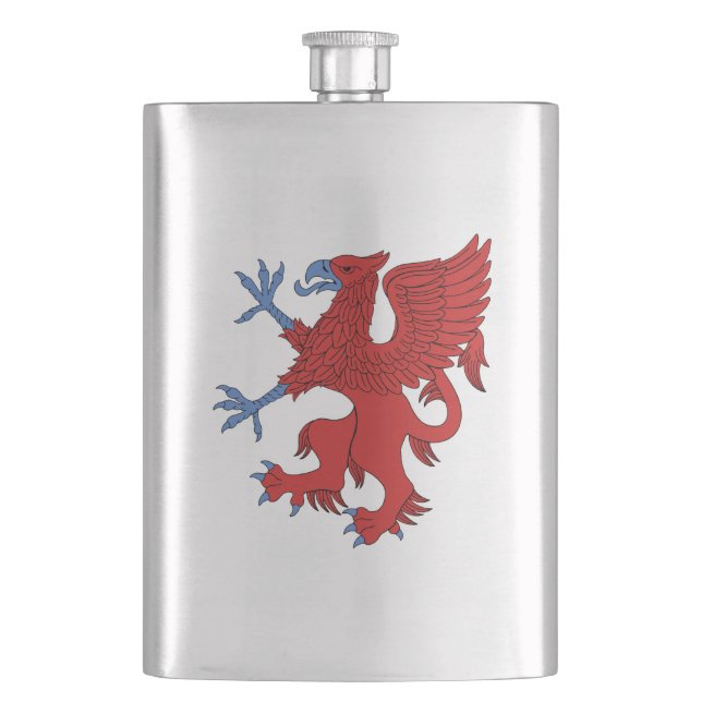 Griffin Rampant Gules Hip Flask (Front)