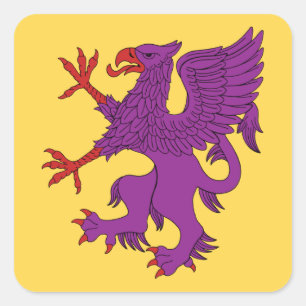 Griffin Rampant Purpure Square Sticker