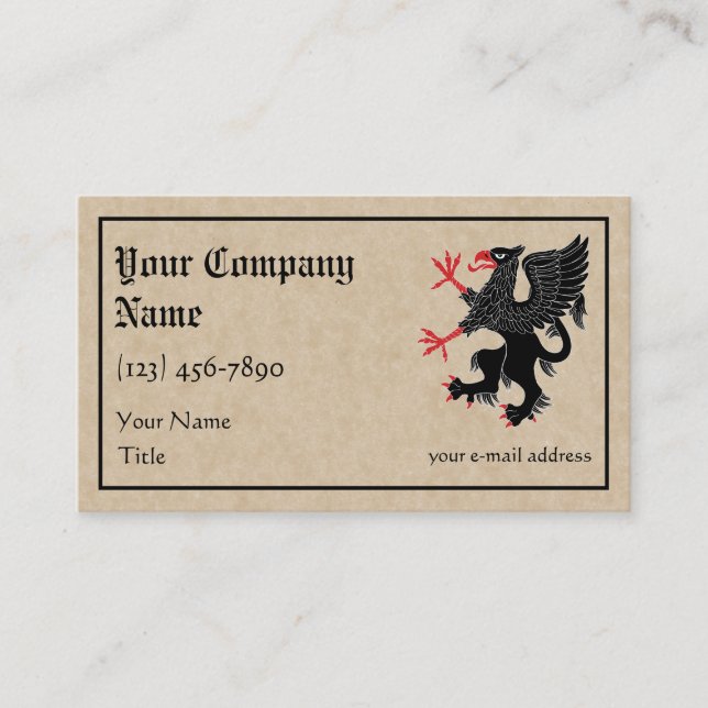 Griffin Rampant Sable Business Card (Front)