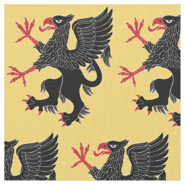 Griffin Rampant Sable Fabric (Close Up)