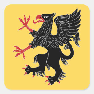 Griffin Rampant Sable Square Sticker