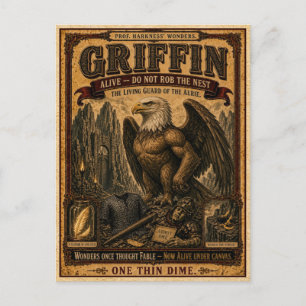Griffin, Vintage Circus Monster Postcard
