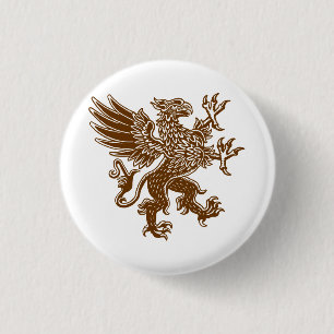 Griffin - Walnut Brown 3 Cm Round Badge