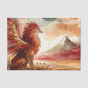 Griffin With Mountain Landscape Watercolor Art Tissue Paper