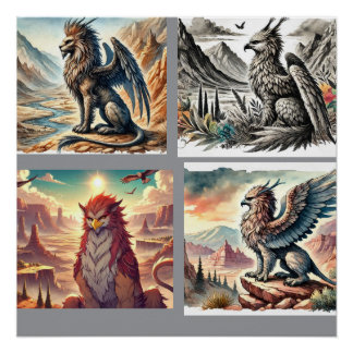 Griffins, Dragons, & Desolate landscapes Poster