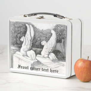 Griffins sculpture monochrome pencil Art Metal Lunch Box