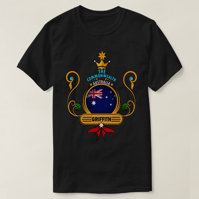 Griffith city home Golden Australian Flag Souvenir T-Shirt (Design Front)