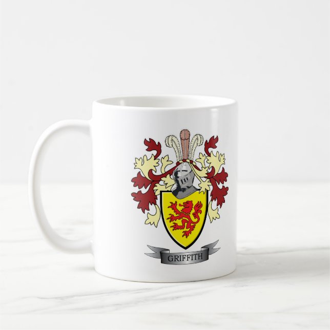 Griffith Family Crest Coat of Arms Coffee Mug (Left)