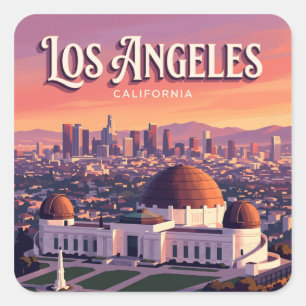 Griffith Observatory Los Angeles California Square Sticker