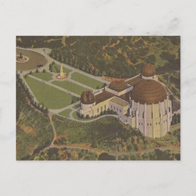 Griffith Observatory Wedding Escort Card Postcard (Front)