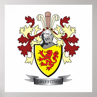 Griffiths Family Crest Coat of Arms Poster