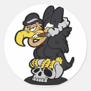 Griffon Vulture cartoon   choose background colour Classic Round Sticker