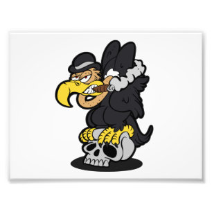 Griffon Vulture cartoon   choose background colour Photo Print