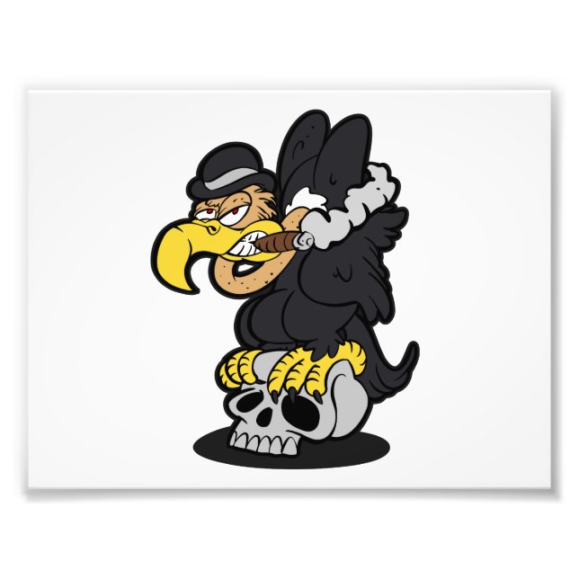 Griffon Vulture cartoon | choose background colour Photo Print (Front)