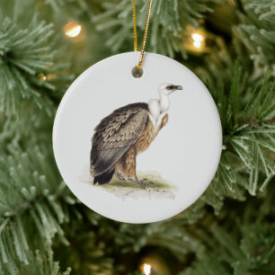 Griffon Vulture Tree Ceramic Ornament