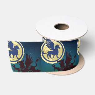 Griffons in the Night Satin Ribbon