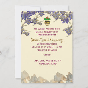 Griha Pravesh Ceremony Invitation