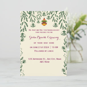 Griha Pravesh Ceremony Invitation