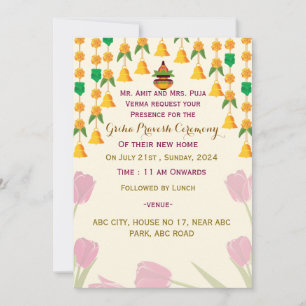 Griha Pravesh invitations 