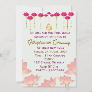 Grihapravesh Ceremony Invitations 