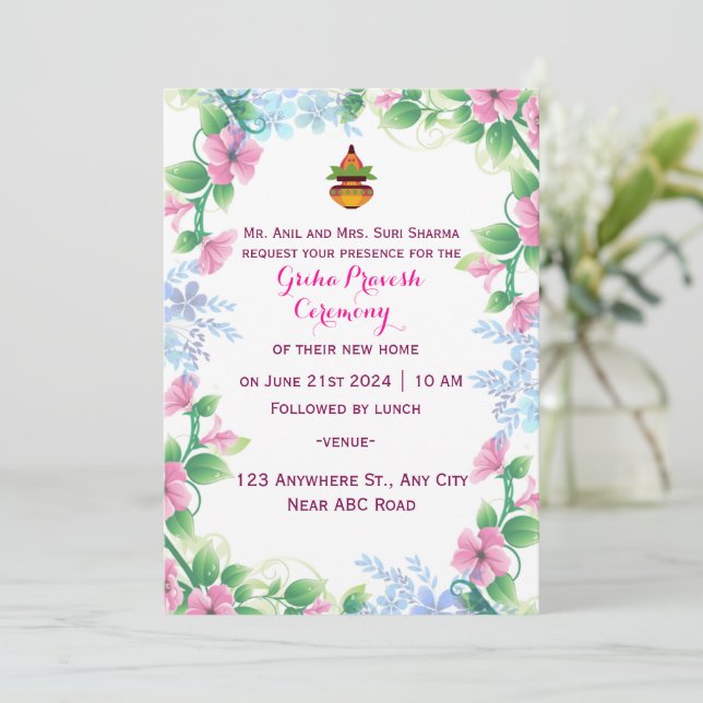 Grihapravesh Invitation (Standing Front)