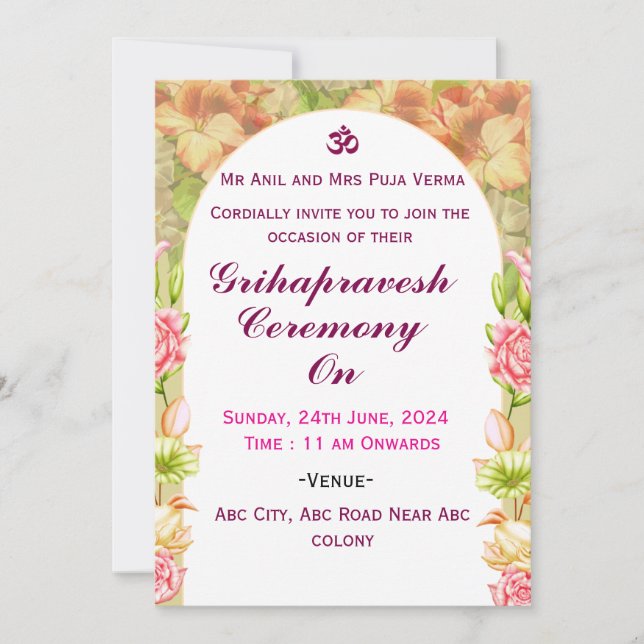 Grihapravesh Invitations  (Front)