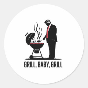 Grill 1  classic round sticker
