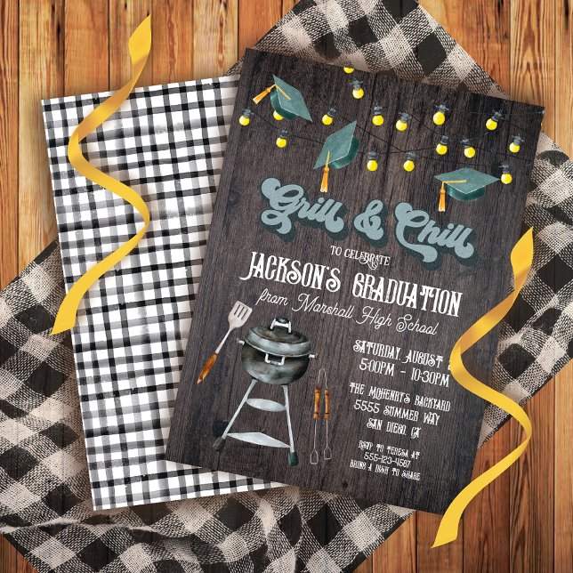 Grill and Chill BBQ Graduation Partly Invitation (Creator Uploaded)