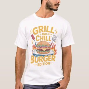 Grill and Chill Burger Lovers T-Shirt Design