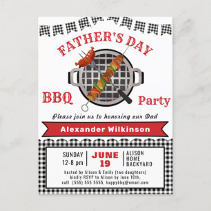 Grill and Chill Father's Day Photo BBQ Invitation  Postcard