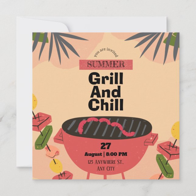 Grill And Chill Invitations & Announcements (Front)