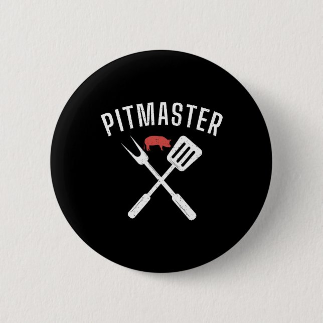 Grill Barbecue Grilling Pitmaster  6 Cm Round Badge (Front)