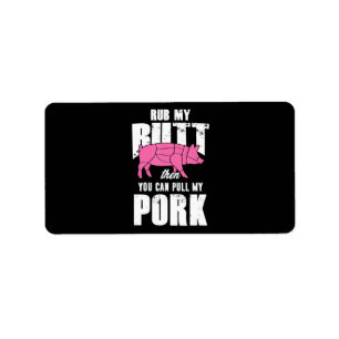 Grill BBQ Barbecue Pork Meat Grill Master Smoker Label