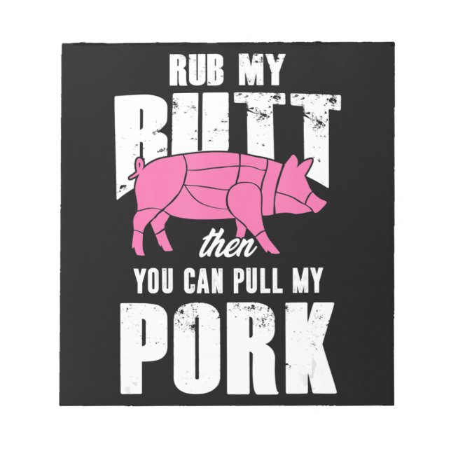 Grill BBQ Barbecue Pork Meat Grill Master Smoker Notepad (Front)