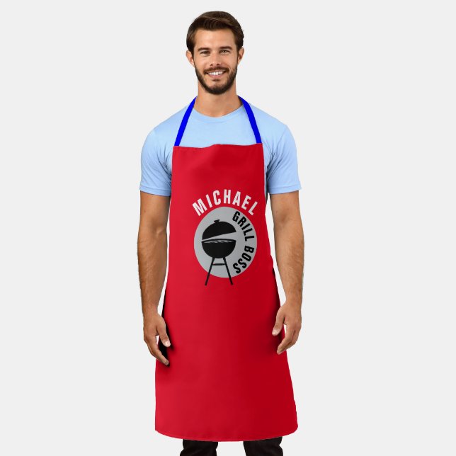 Grill Boss Apron - Personalised BBQ Chef Gift (Worn)