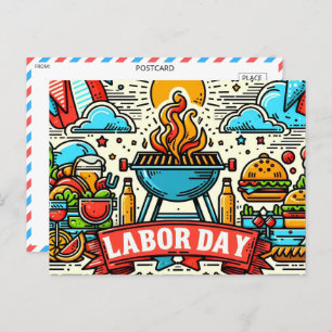 Grill & Chill Labour Day Celebration Postcard