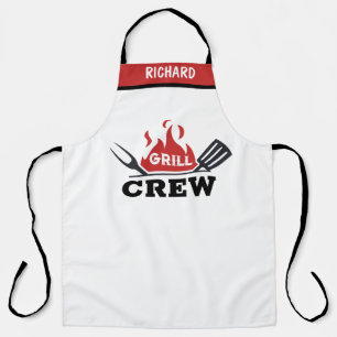 Grill Crew Apron - Personalised Name Custom BBQ