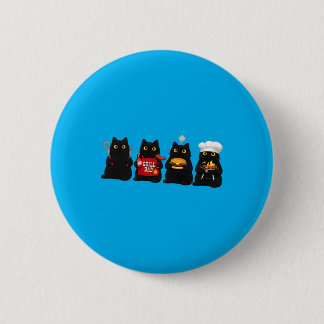Grill Dad Cats Bbq Cookout Funny Kitten Family 6 Cm Round Badge