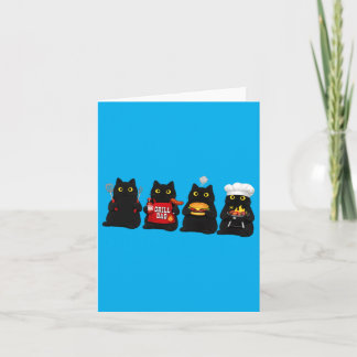 Grill Dad Cats Bbq Cookout Funny Kitten Family Card