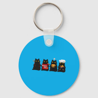 Grill Dad Cats Bbq Cookout Funny Kitten Family Key Ring