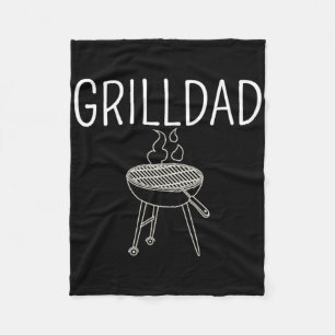 Grill Dad - Dad Of The Year Funny Bbq Expert Smoke Fleece Blanket