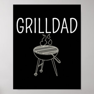 Grill Dad - Dad Of The Year Funny Bbq Expert Smoke Poster