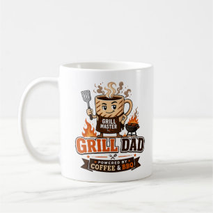 Grill Dad Powered By Coffee And BBQ Funny Dad Mug